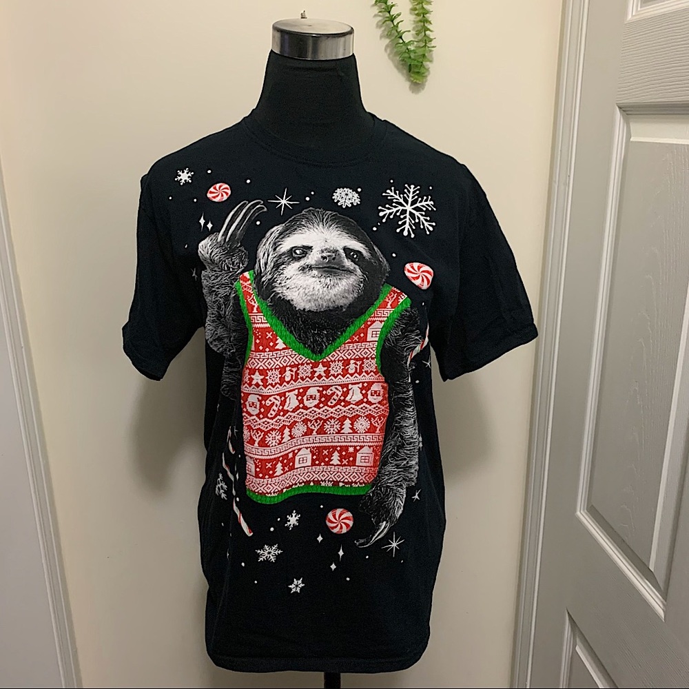 Dec 25th Sloth Ugly Christmas CottonGraphicT-Shirt